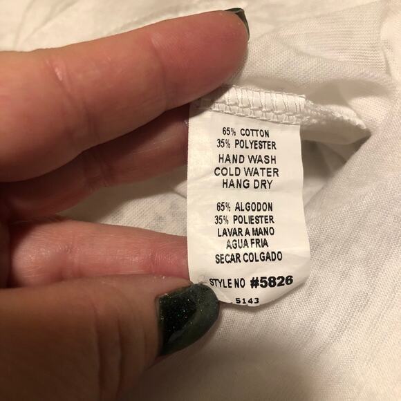 Fringe and Beads Blouse Top Tee Shirt T-Shirt Mür Mür White V-Neck Size S - Picture 9 of 12